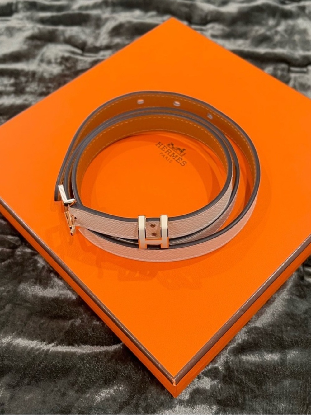 New Hermes Pop H 15 Belt - Epsom / Craie - 80